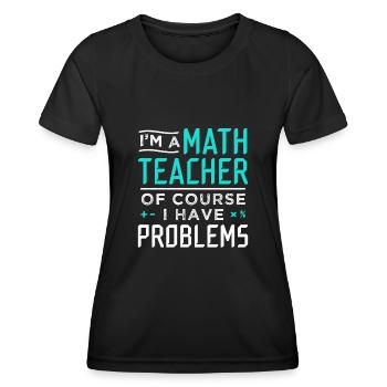 Problèmes de profs de maths - T-shirt sport Femme - noir - Devant - AI Model Female 172 light (172cm)