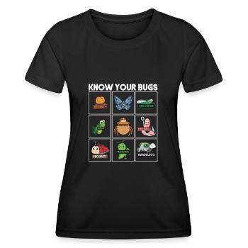 Connaissez votre codage de programmeur de bogues - T-shirt sport Femme - noir - Devant - AI Model Female 172 light (172cm)