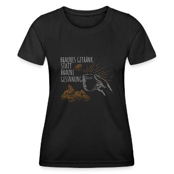 Gegen Rechts, Kein platz für Rassismus. Fck NZS - Frauen Funktions-T-Shirt - Schwarz - Vorne - AI Model Female 172 light (172cm)