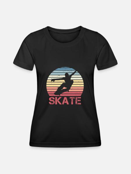 Cadeau de skateboard rétro Skater Boys - T-shirt sport Femme - noir