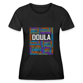 Doula Words - Women's Functional T-Shirt - black - Front - AI Model Female 172 light (172cm)