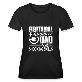 Electrical Engineer Electrical Engineer Dad Skills - Women's Functional T-Shirt - black - Front - AI Model Female 172 light (172cm)