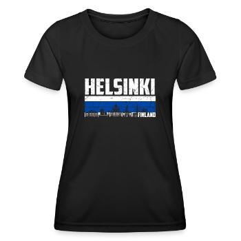 Helsinki Finland - Women's Functional T-Shirt - black - Front - AI Model Female 172 light (172cm)