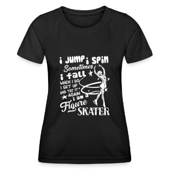 Eiskunstlauf Ich bin ein Eiskunstläufer - Frauen Funktions-T-Shirt - Schwarz - Vorne - AI Model Female 172 light (172cm)