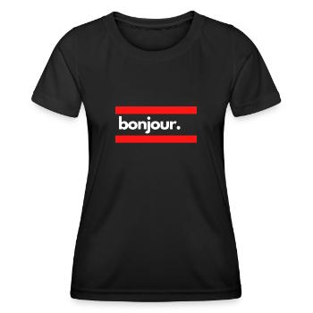 Hallo - Frauen Funktions-T-Shirt - Schwarz - Vorne - AI Model Female 172 light (172cm)
