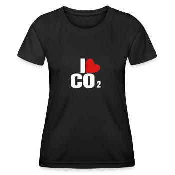 Ich liebe CO2 Kohlenstoffdioxid - Frauen Funktions-T-Shirt - Schwarz - Vorne - AI Model Female 172 light (172cm)