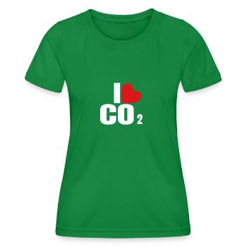 I love CO2 carbon dioxide - Women's Functional T-Shirt - kelly green - Front - AI Model Female 172 dark (172cm)
