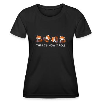 Bubble Tea Red Panda Gift C'est comme ça que je roule - T-shirt sport Femme - noir - Devant - AI Model Female 172 light (172cm)