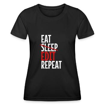 Videobearbeitung Bildbearbeitung Editor PC - Frauen Funktions-T-Shirt - Schwarz - Vorne - AI Model Female 172 light (172cm)