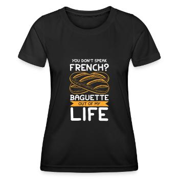 French Baguette - Frauen Funktions-T-Shirt - Schwarz - Vorne - AI Model Female 172 light (172cm)