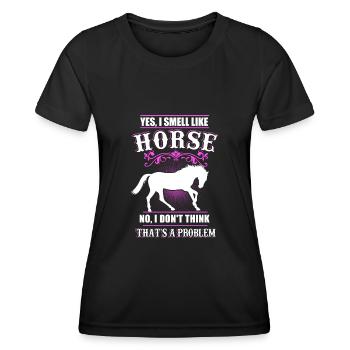 Cadeau équestre cavalier - T-shirt sport Femme - noir - Devant - AI Model Female 172 light (172cm)