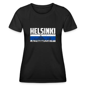 Helsinki Finland - Women's Functional T-Shirt - black - Front - AI Model Female 172 light (172cm)