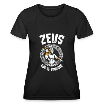 Zeus God of Thunder, Greek mythology - Women's Functional T-Shirt - black - Front - AI Model Female 172 light (172cm)