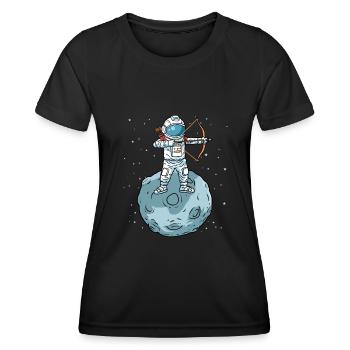 Archer shirt astronaut arrow bow bow - Women's Functional T-Shirt - black - Front - AI Model Female 172 light (172cm)