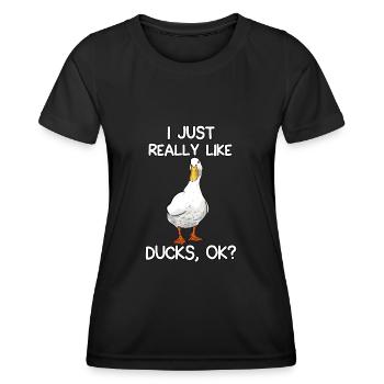 I Just Really Like Ducks - Women's Functional T-Shirt - black - Front - AI Model Female 172 light (172cm)