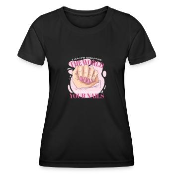 Nail Fairy Nail Design Beautician Nail Designer - Women's Functional T-Shirt - black - Front - AI Model Female 172 light (172cm)