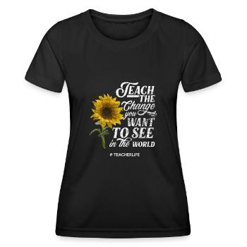 Teacher role model sunflower - Women's Functional T-Shirt - black - Front - AI Model Female 172 light (172cm)