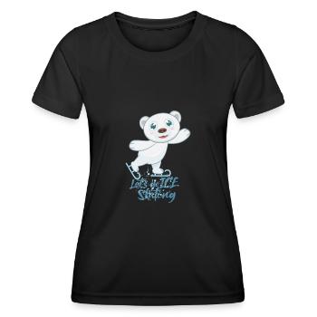 Eislaufen Schlittschuhe Eisbär - Frauen Funktions-T-Shirt - Schwarz - Vorne - AI Model Female 172 light (172cm)