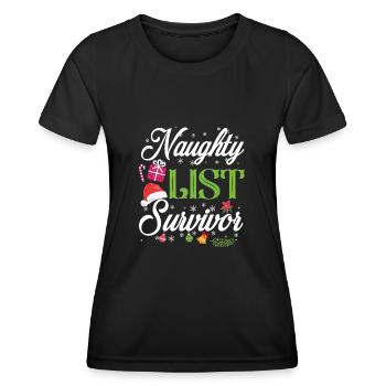 Survivant de la liste coquine de Noël - T-shirt sport Femme - noir - Devant - AI Model Female 172 light (172cm)