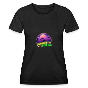 Summer Feeling Sommer Strand Meer Sonnenuntergang - Frauen Funktions-T-Shirt - Schwarz - Vorne - AI Model Female 172 light (172cm)