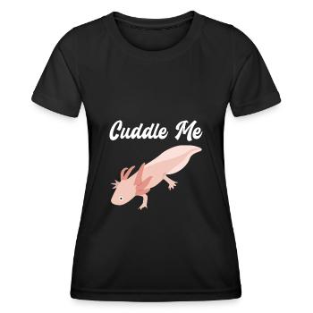 Aquarium Axolotl Lurch Amphibian Water Cuddle me - T-shirt sport Femme - noir - Devant - AI Model Female 172 light (172cm)