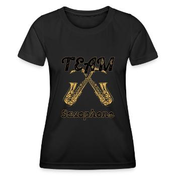 Saxophone Musiker - Frauen Funktions-T-Shirt - Schwarz - Vorne - AI Model Female 172 light (172cm)