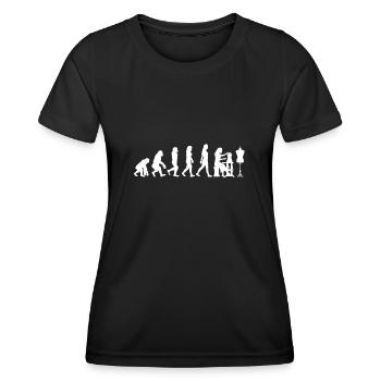 Nähen - Frauen Funktions-T-Shirt - Schwarz - Vorne - AI Model Female 172 light (172cm)
