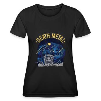 Funny Vintage Death Metal Copper Chemistry Science - Women's Functional T-Shirt - black - Front - AI Model Female 172 light (172cm)