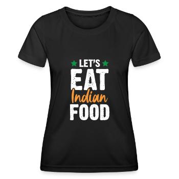 Inde Manger de la nourriture indienne - T-shirt sport Femme - noir - Devant - AI Model Female 172 light (172cm)