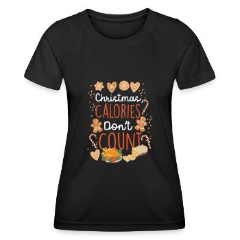 Noël Les calories de Noël ne comptent pas - T-shirt sport Femme - noir - Devant - AI Model Female 172 light (172cm)