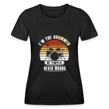 Drums drumsticks gift - Women's Functional T-Shirt - black - Front - AI Model Female 172 light (172cm)