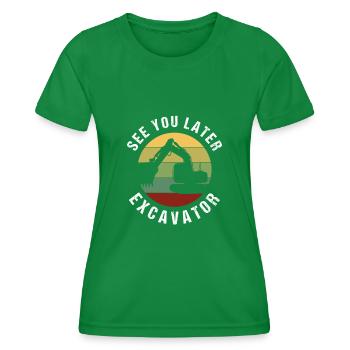 Excavator excavator driver gift idea - Women's Functional T-Shirt - kelly green - Front - AI Model Female 172 dark (172cm)