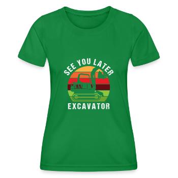 Excavator excavator driver excavator retro gift idea - Women's Functional T-Shirt - kelly green - Front - AI Model Female 172 dark (172cm)