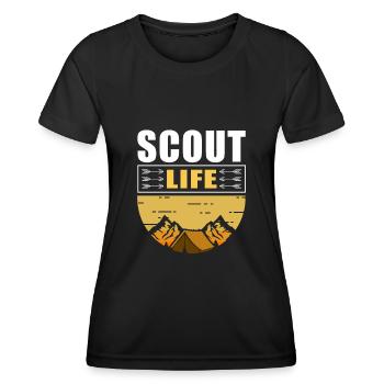 Scout Life | Camping Boy Scout Gift Camping - Women's Functional T-Shirt - black - Front - AI Model Female 172 light (172cm)