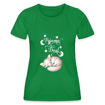 Nightgown pajamas pajamas sleeping late risers - Women's Functional T-Shirt - kelly green - Front - AI Model Female 172 dark (172cm)