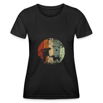 Hunter hunting vintage hunting dog - Women's Functional T-Shirt - black - Front - AI Model Female 172 light (172cm)