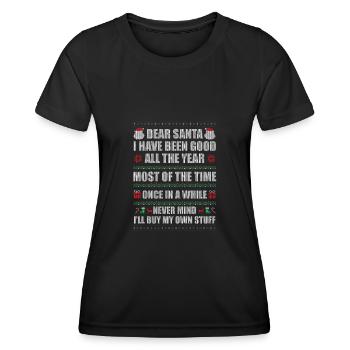 Christmas Santa Ugly Christmas Sweater - Women's Functional T-Shirt - black - Front - AI Model Female 172 light (172cm)