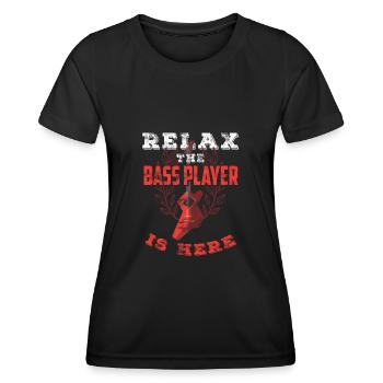 Bassiste bassiste vintage - T-shirt sport Femme - noir - Devant - AI Model Female 172 light (172cm)