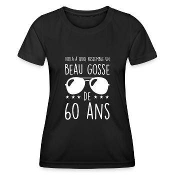Voila à quoi ressemble un beau gosse de 60 ans - T-shirt sport Femme - noir - Devant - AI Model Female 172 light (172cm)