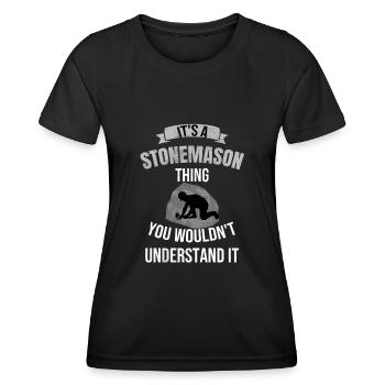 C'est un truc de tailleur de pierre | Cadeaux de tailleur de pierre - T-shirt sport Femme - noir - Devant - AI Model Female 172 light (172cm)