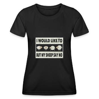 Mouton drôle - T-shirt sport Femme - noir - Devant - AI Model Female 172 light (172cm)