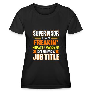 Le superviseur n'est pas un titre de poste officiel - T-shirt sport Femme - noir - Devant - AI Model Female 172 light (172cm)
