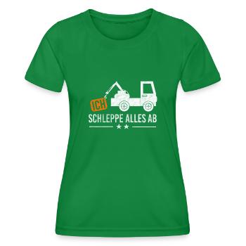 Abschlepper Abschleppwagen Geschenkidee - Frauen Funktions-T-Shirt - Kelly Green - Vorne - AI Model Female 172 dark (172cm)