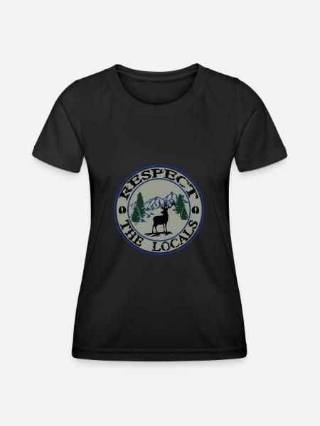 Hirsch Naturschutz - Frauen Funktions-T-Shirt - Schwarz
