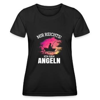 Angler Sprüche Mir Reichts Ich Geh Angeln Geschenk - Frauen Funktions-T-Shirt - Schwarz - Vorne - AI Model Female 172 light (172cm)