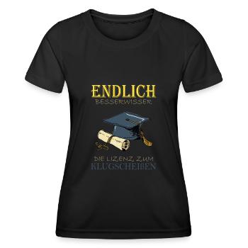Lizenz zum Klugscheißen - Frauen Funktions-T-Shirt - Schwarz - Vorne - AI Model Female 172 light (172cm)