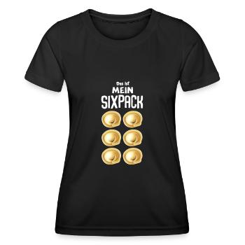 Das ist mein Sixpack russische Pelmeni - Frauen Funktions-T-Shirt - Schwarz - Vorne - AI Model Female 172 light (172cm)