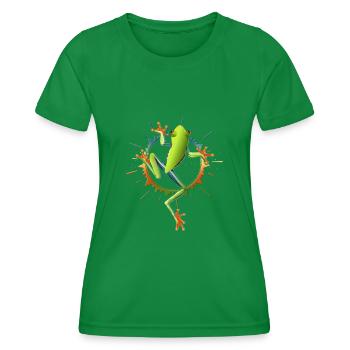 frog - Women's Functional T-Shirt - kelly green - Front - AI Model Female 172 dark (172cm)