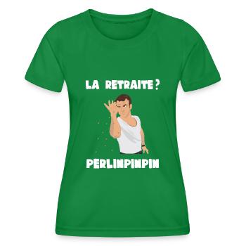 Réformes macron LREM retraités pauvreté misère rue - T-shirt sport Femme - vert - Devant - AI Model Female 172 dark (172cm)