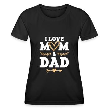 J'aime maman et papa - T-shirt sport Femme - noir - Devant - AI Model Female 172 light (172cm)